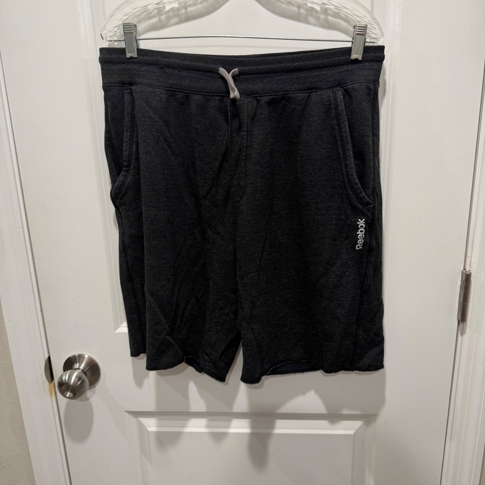 Reebok Mens Athletic Shorts Heathered Gray Size L